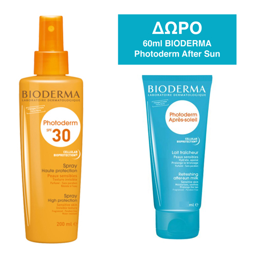 Bioderma Photoderm Spray SPF30 200ml + Δώρο After Sun 60ml