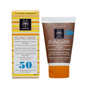 Apivita Suncare Sunscreen Antispot Tinted Face Cream SPF50 50ml